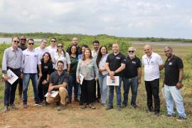 GT do Projeto Ecomar visita os viveiros de camarão da Fazenda Oruabo