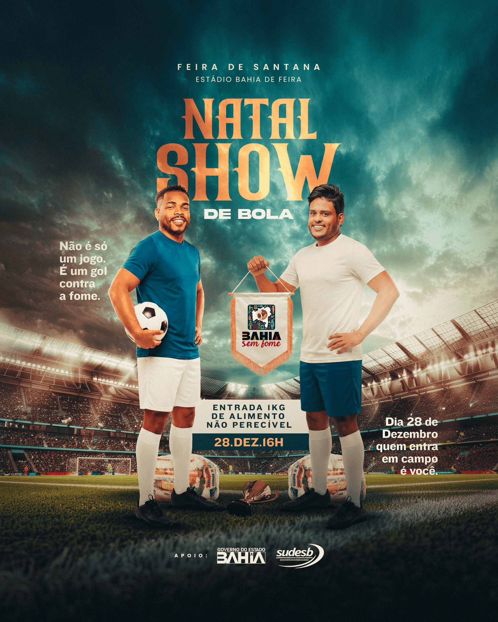 Natal Show de Bola une futebol, música e solidariedade em Feira de Santana
