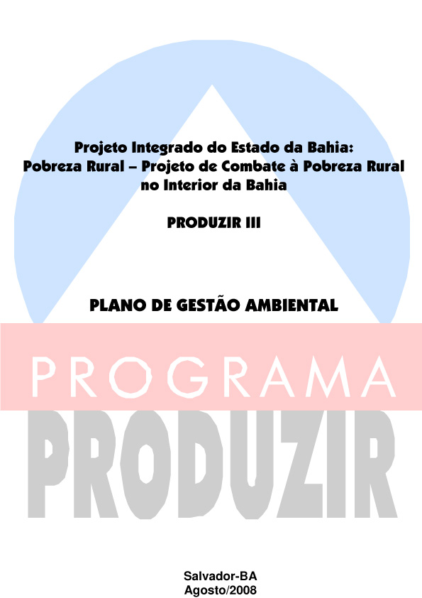 CAPA - PLANO DE GESTAO AMBIENTAL