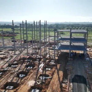 Foto das obras de construção do Hospital Regional de Alagoinhas