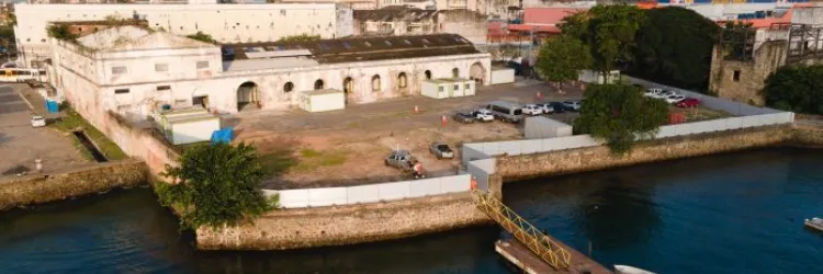 Imagem aérea do canteiro