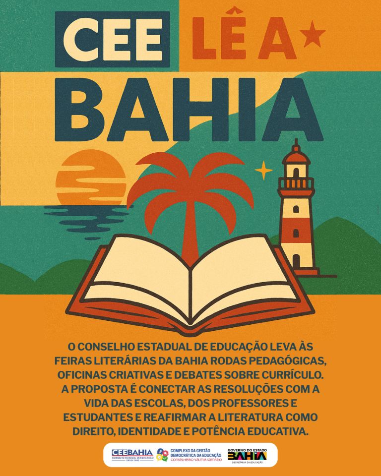 Conselho Estadual de Educação anuncia “CEE Lê a Bahia” com ações para fortalecer a arte e a literatura no currículo escolar