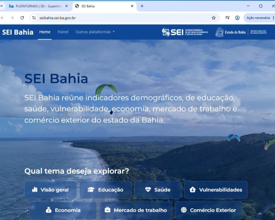 Nova plataforma SEI Bahia facilita acesso a indicadores socioeconômicos do estado