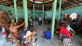 Comitiva do Governo do Estado acolhe pleitos dos indígenas do Extremo-Sul. Foto: Natan dos Santos.