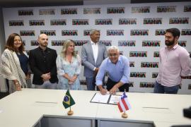 Assinatura de autorização - construção de ponte sobre o Rio São João, trecho: Caetité - acesso a BR-030. Fotos: Joá Souza/GOVBA