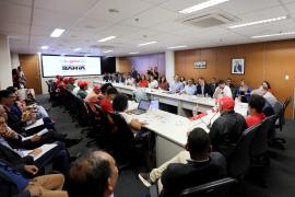 Reunião com o MST. Foto: Wuiga Rubini/GOVBA