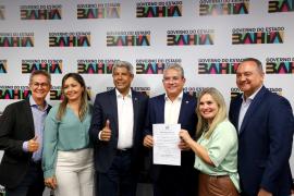 Assinatura de O.S para construção de ponte em Palmas de Monte Alto. Fotos: Wuiga Rubini/GOVBA