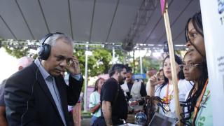 Lançamento ações voltadas ao fortalecimento da educação científica nas escolas baianas. Foto: Matheus Landim/GOVBA