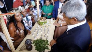 Lançamento ações voltadas ao fortalecimento da educação científica nas escolas baianas. Foto: Matheus Landim/GOVBA