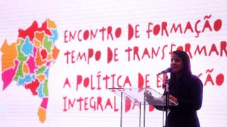 Abertura da formação da rede estadual de ensino sobre a Política de Educação Integral. Foto: Matheus Landim/GOVBA