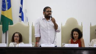 Na foto, Felipe Freitas, secretário estadual de Justiça e Direitos Humanos, no PRONASCI Juventude. Foto: Feijão Almeida/GOVBA