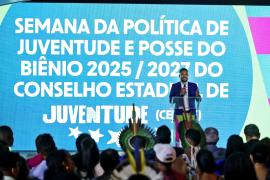 Na foto: Coordenador geral de Políticas para Juventude, Nivaldo Millet, na abertura da Semana da Política de Juventude e posse do CEJUVE. Foto: Matheus Landim/GOVBA