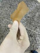 Bioplástico feito a partir de amido de milho e casca de banana. Foto: Acervo pessoal