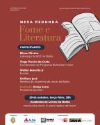 Evento na ALB discute fome e literatura, nesta terça-feira (29)