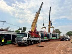 Trens do VLT de Salvador e RMS começam a ser transportados para procedimentos na fábrica em SP
