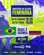 Brasil e Colômbia disputam amistosos com transmissão da TVE