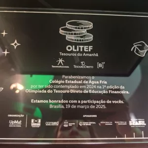 Colégio Estadual de Água Fria recebe premiação da Olitef em Brasília