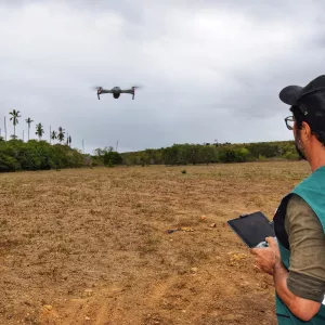 Inema usa drones para mapear impactos da seca na bacia do Rio Utinga