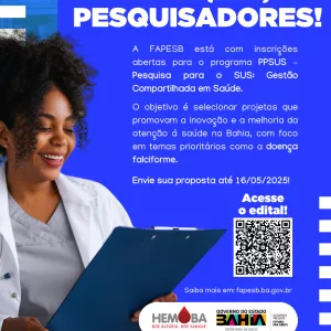 Hemoba divulga chamada pública para pesquisa sobre doença falciforme