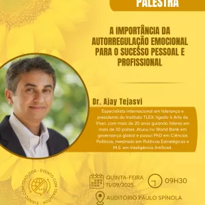 Autorregulação emocional é tema de palestra com Ajay Tejasvi no Setembro Amarelo da PGE-BA
