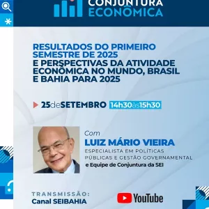 Live de Conjuntura Econômica da SEI acontece nesta quinta-feira (25)