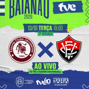 Jacuipense e Vitória nesta terça-feira na TVE