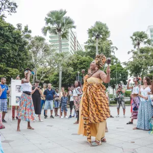 Na foto: Grupo de Arte Popular A Pombagem