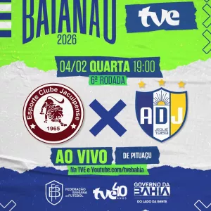 Jacuipense e Jequié nesta quarta-feira na TVE