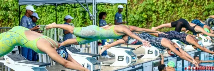 Piscina Olímpica da Bahia sediou primeiras competições estaduais de natação em 2025, neste sábado (22)