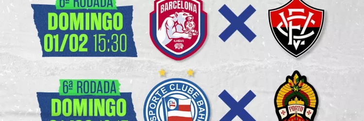 Dois jogos do Baianão neste domingo na TVE
