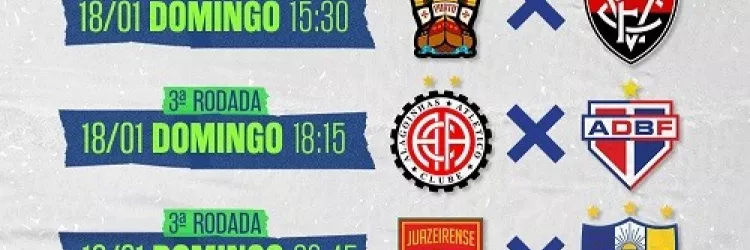 Três jogos do Baianão neste domingo (18) na TVE