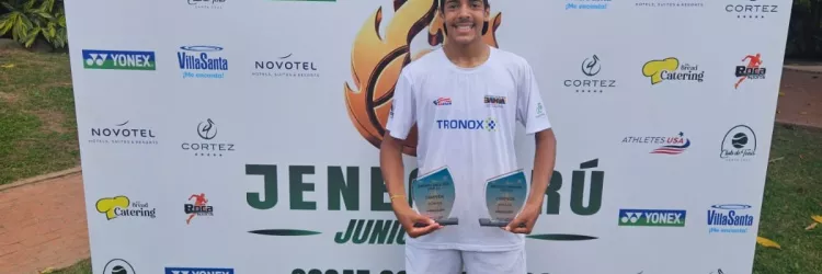 Tenista baiano João Aquino, apoiado pelo FazAtleta, conquista dobradinha em torneio sul-americano juvenil