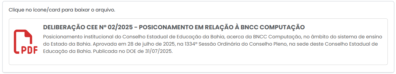 Divulgação Deliberação 02/2025