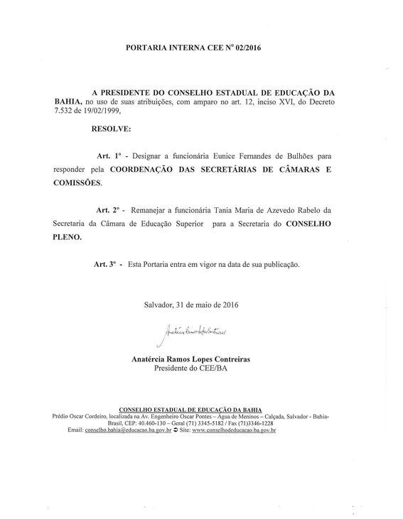 Portaria Interna 02/2016