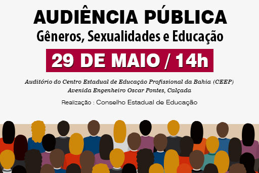 Audiência Pública sobre gêneros, sexualidades e educação: participe! 
