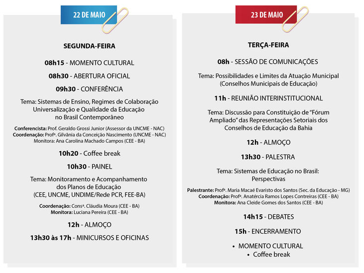 programação completa