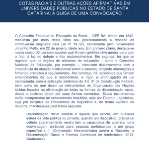NOTA PÚBLICA SOBRE O EPISÓDIO DA VEDAÇÃO DE COTAS RACIAIS E OUTRAS AÇÕES AFIRMATIVAS EM UNIVERSIDADES PÚBLICAS NO ESTADO DE SANTA CATARINA: À GUISA DE UMA CONVOCAÇÃO