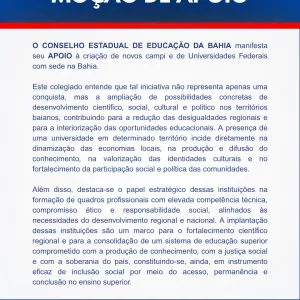 Moção de Apoio à criação de novas Universidades Federais na Bahia