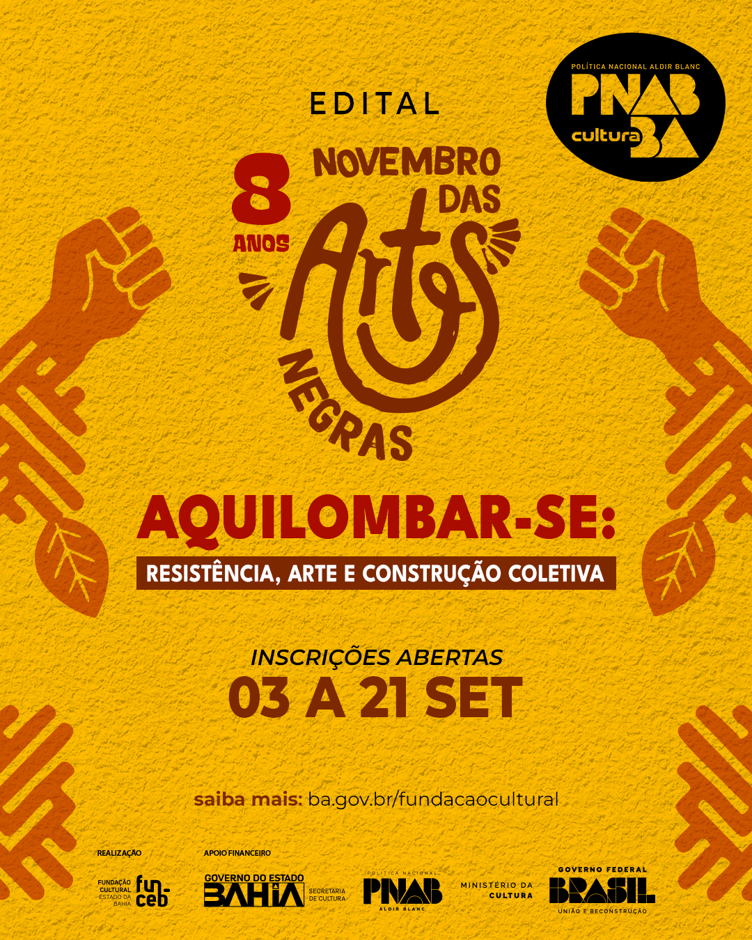 FUNCEB abre inscrições para 8ª edição do Novembro das Artes Negras