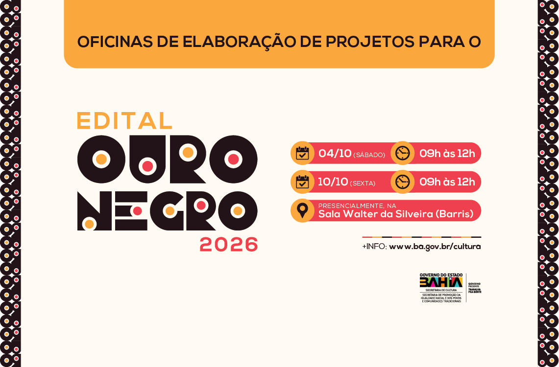 Governo do Estado realiza oficinas de elaboração de projetos para fortalecer propostas do Edital Ouro Negro 2026 