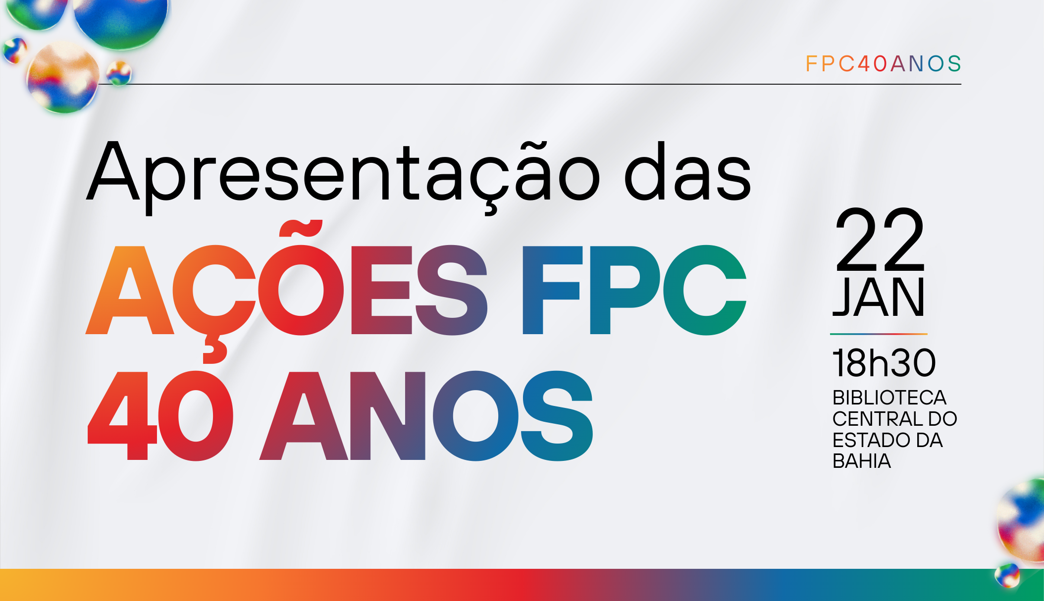 Fundação Pedro Calmon celebra 40 anos com anúncios importantes para bibliotecas, arquivos, memoriais e a comunidade literária da Bahia