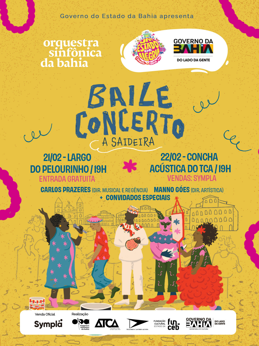 OSBA realiza 'Baile Concerto - A Saideira' em duas apresentações com grandes nomes da música baiana nos dias 21 e 22 de fevereiro
