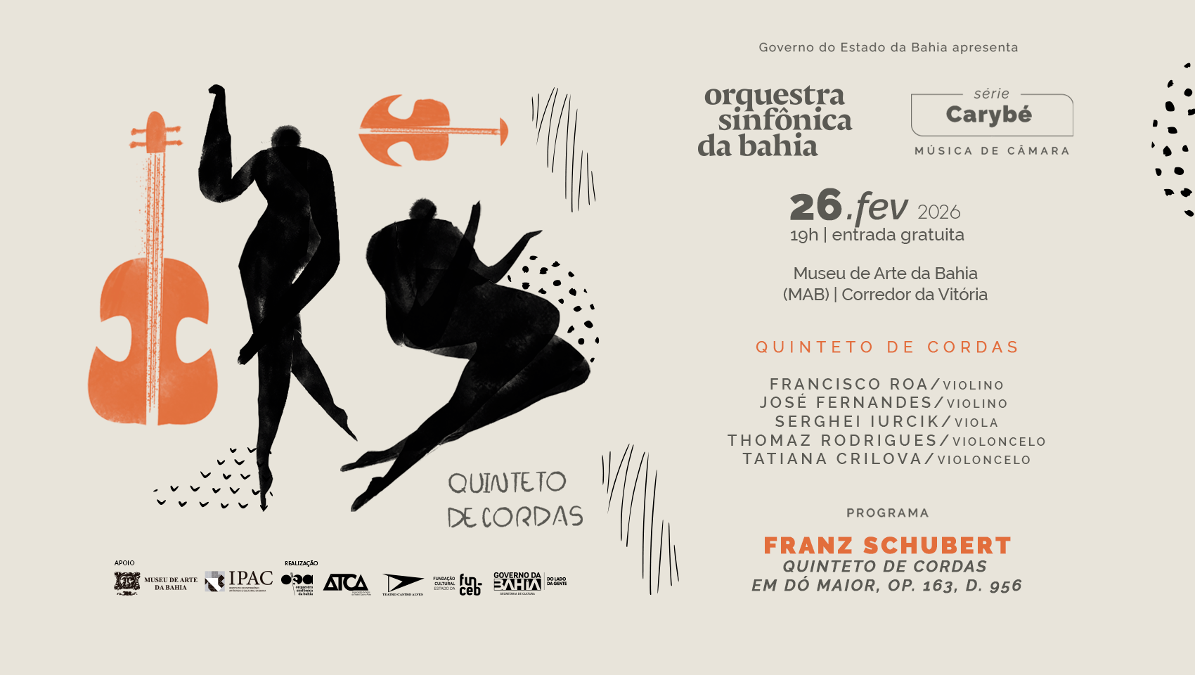 OSBA abre a Série Carybé em 2026 com apresentação gratuita no Museu de Arte da Bahia nesta quinta-feira (26)