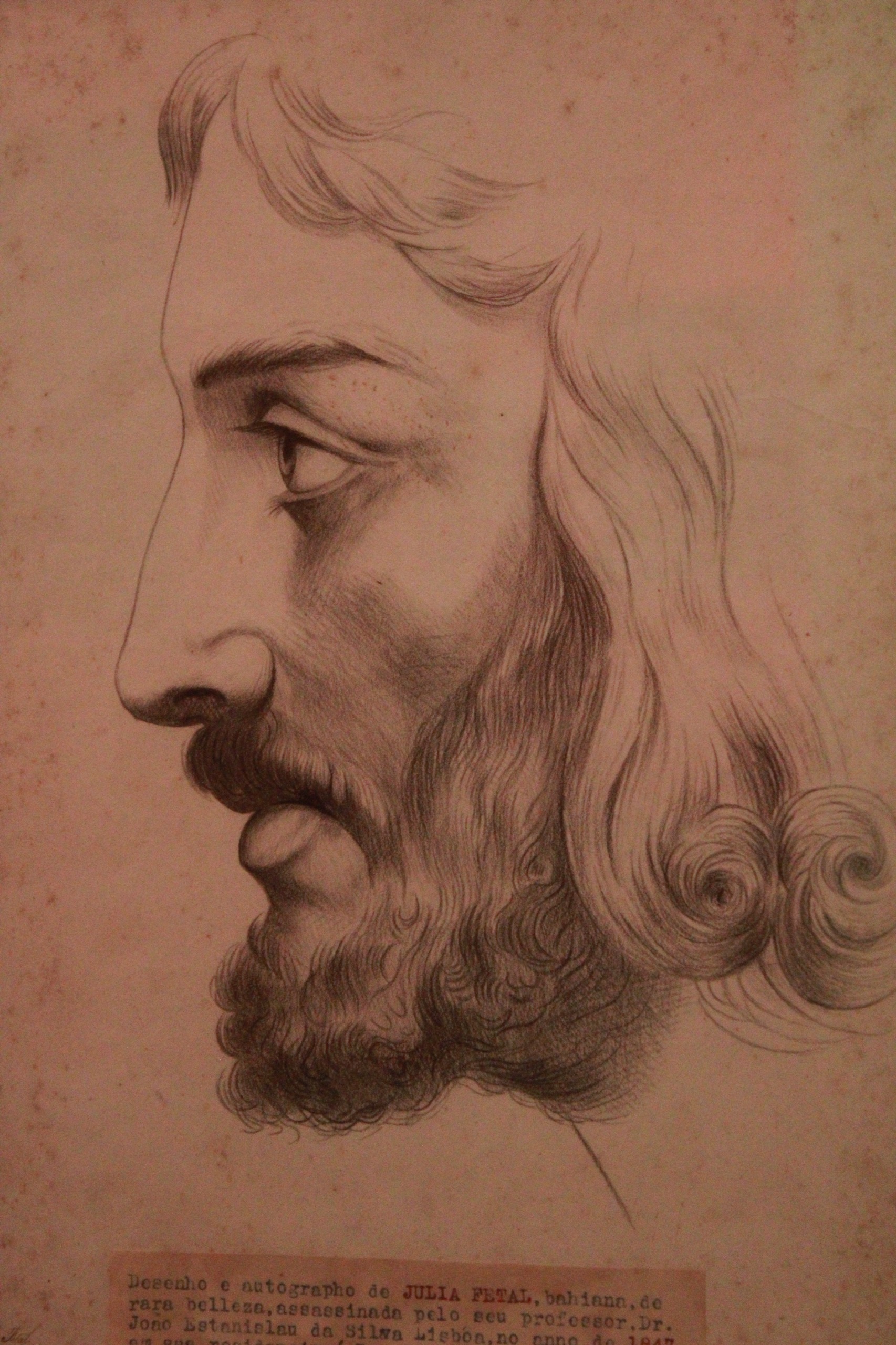 O desenho intitulado Cabeça de Cristo compõe a mostra Tradição e Invenção