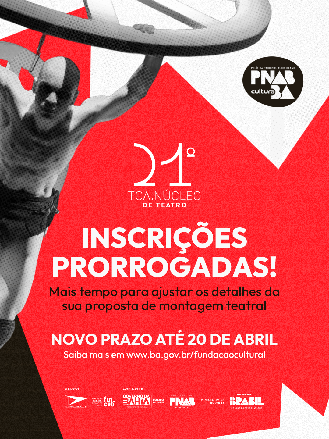 TCA.Núcleo de Teatro prorroga inscrições até 20 de abril
