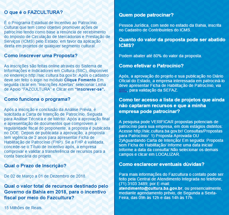 Dúvidas do Fazcultura