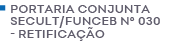 PORTARIA CONJUNTA SECULT/FUNCEB N° 030 - Retificação