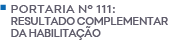 Portaria 111 - Resultado Complementar da Habilitação