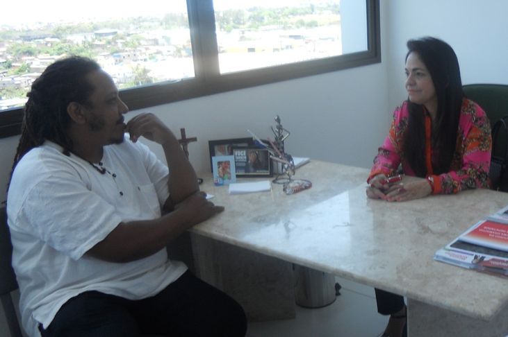 Reunião entre Moema Gramacho e Márcio Ângelo Ribeiro / Foto: AscomCEC/Renata Alves