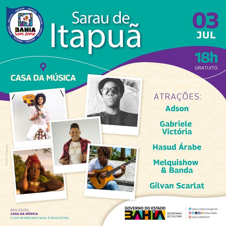 Sarau de Itapuã do dia 03 de julho